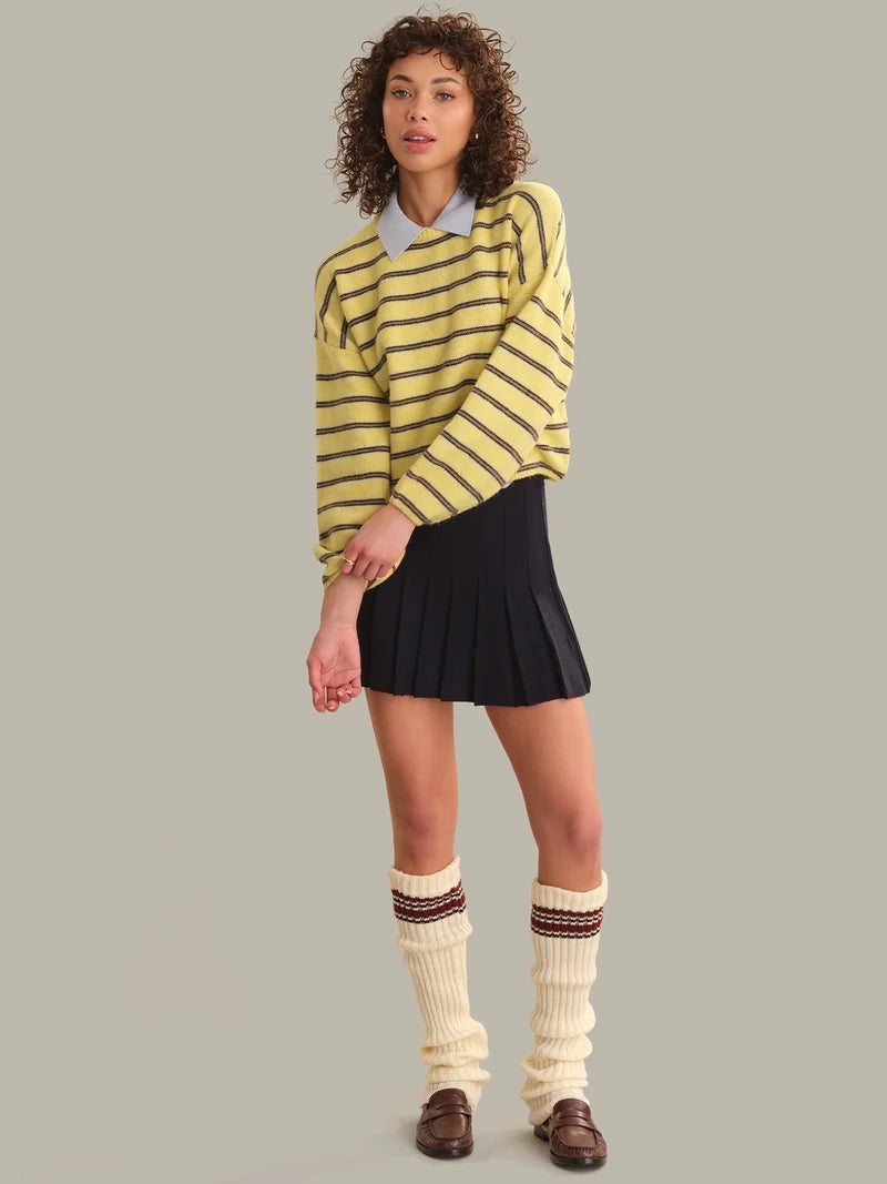 Kensington Crop Pullover - Gold Stripe