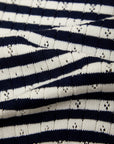 Beckett Stripe Pointelle Cardi - Blue