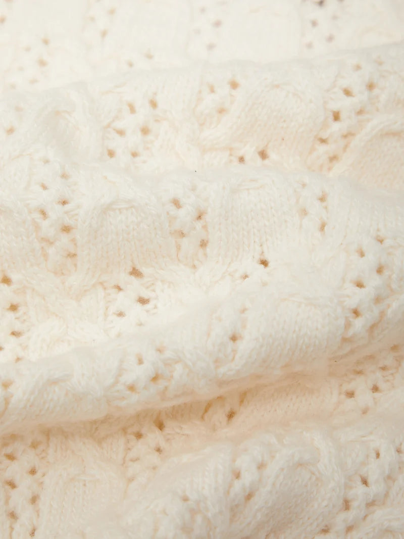 Max Cable Knit V-Neck - Sea Salt