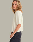 Colette Crew Neck Boxy Tee - Chalk