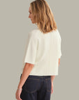 Colette Crew Neck Boxy Tee - Chalk