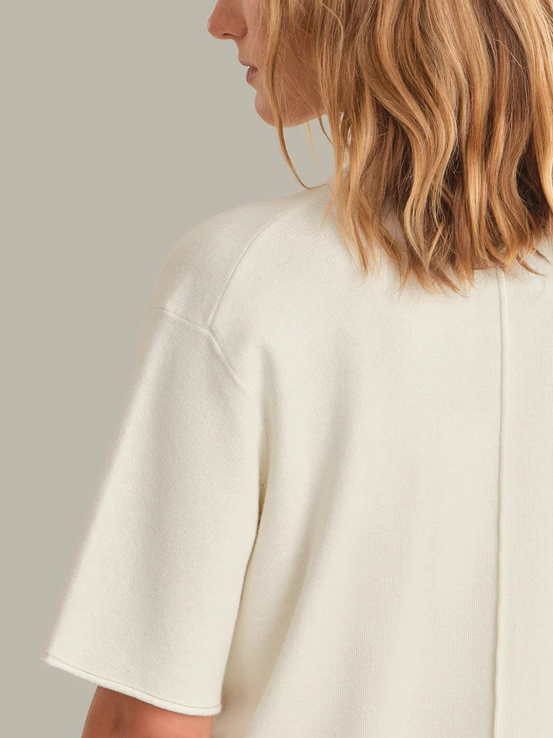 Colette Crew Neck Boxy Tee - Chalk