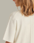 Colette Crew Neck Boxy Tee - Chalk