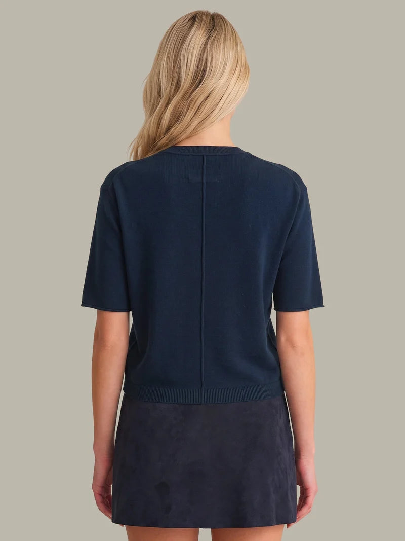 Colette Crew Neck Boxy Tee - Blue
