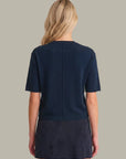 Colette Crew Neck Boxy Tee - Blue