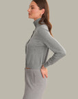 Edith Mock Neck Cardi - Grey