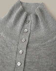 Edith Mock Neck Cardi - Grey