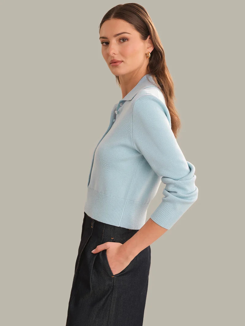 Millicent Placket Pullover - Sky