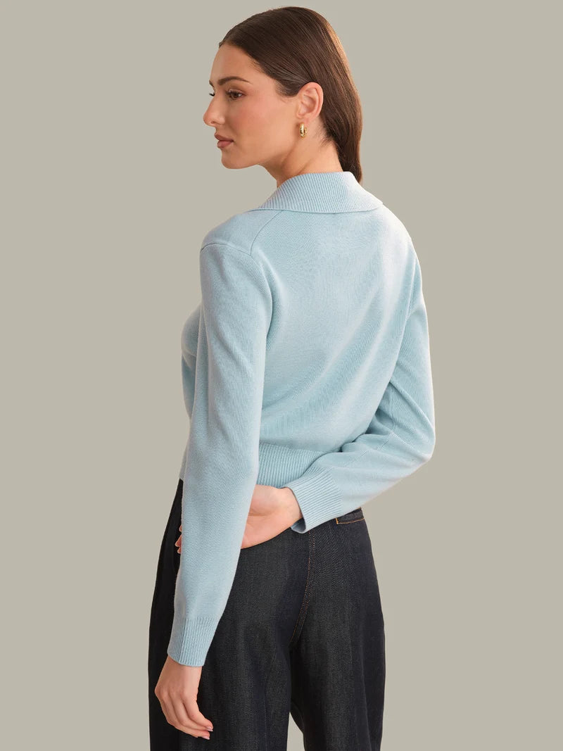 Millicent Placket Pullover - Sky