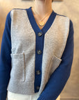 Georgie Color Block Cardigan - Dove