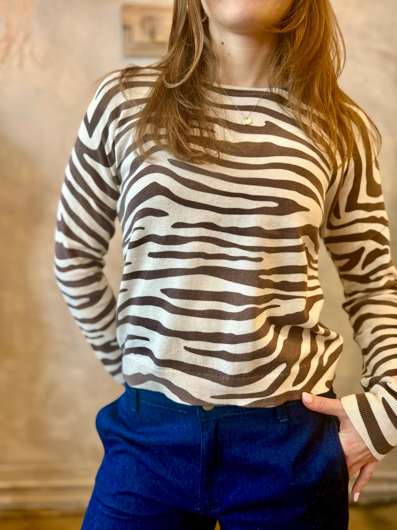 Tiger Stripe Sweater - Oat