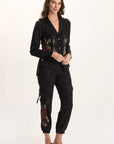 Embroidered Darri Jogger - Black