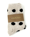 Polka Dot Puff Sock - Beige