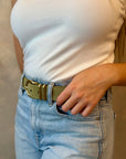 Fayla Belt - Olive Suede