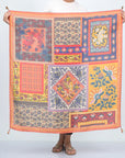 Mosaic Silk Scarf - Orange