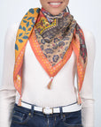 Mosaic Silk Scarf - Orange