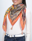 Mosaic Silk Scarf - Orange