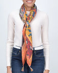 Mosaic Silk Scarf - Orange