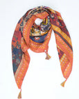 Mosaic Silk Scarf - Orange