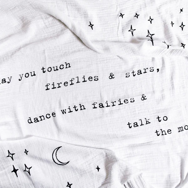 'May You Touch Fireflies' Swaddle Blanket