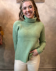 Claudia Turtleneck Sweater - Sage