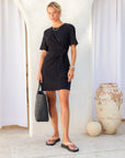 Diana Side Knot Dress - Black