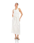 Seline Contrast Midi Dress - Off White