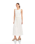 Seline Contrast Midi Dress - Off White