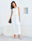 Seline Contrast Midi Dress - Off White