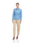 Norlyn Side Shirred Shirt - Chambray
