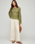 Liv Crochet Sweater - Olive