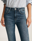 Anika Cropped Flare Jean - Dark Brushed