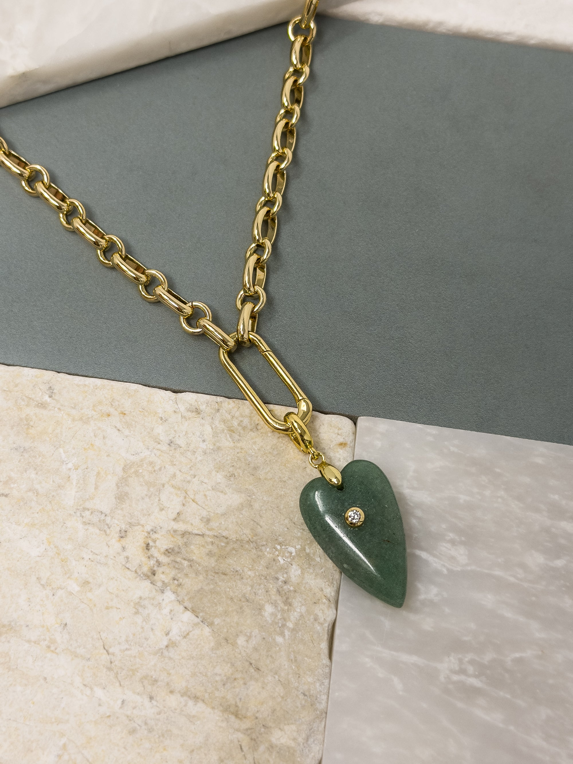 Figgy Aventurine Heart Charm
