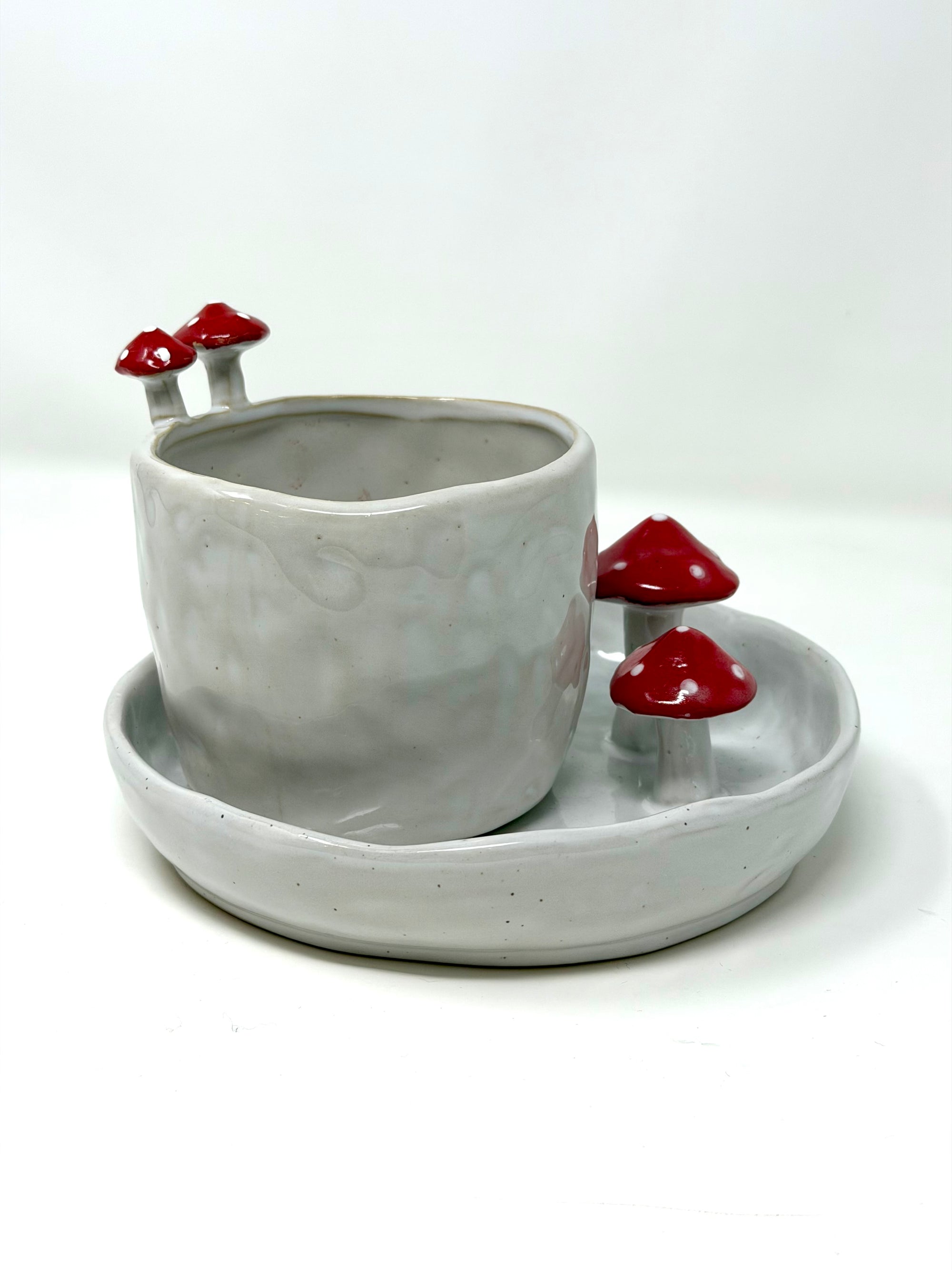 Stoneware Planter - Mushrooms