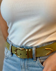 Fayla Belt - Olive Suede