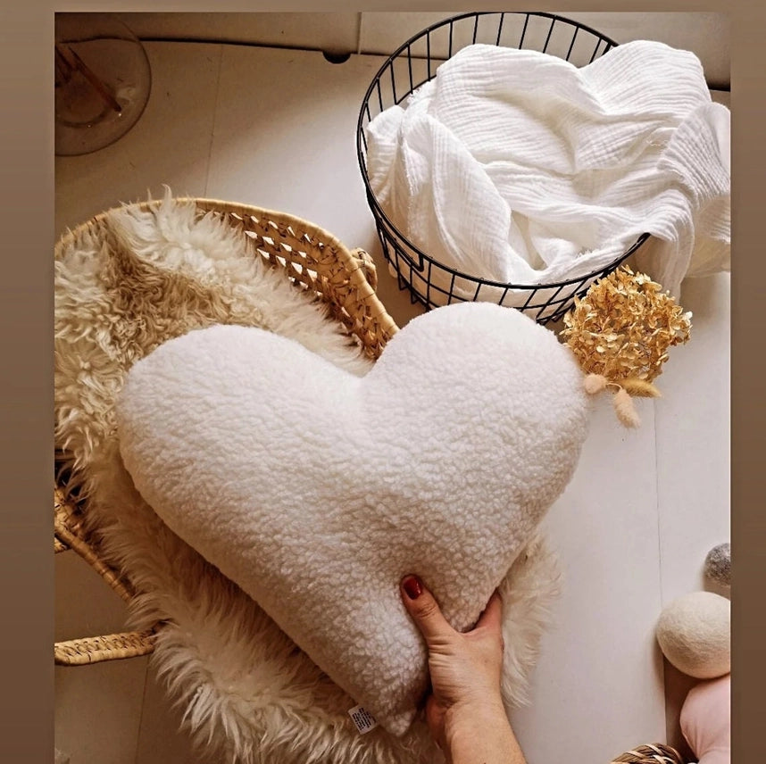 Heart Pillow - Ivory