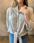 Alanis Tie Blouse - Blue