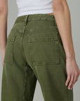 Double Pocket Barrel Jean - Moss