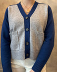 Georgie Color Block Cardigan - Dove