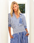 Leighton Ruched Top - Indigo