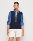 Camden Contrast Henley Top - Navy