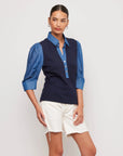 Camden Contrast Henley Top - Navy