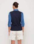 Camden Contrast Henley Top - Navy