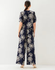 Nadine Embroidered Bow Top - Navy