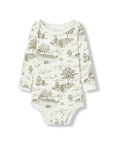 Country Toile Stretch Long-Sleeve One Piece