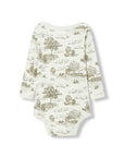 Country Toile Stretch Long-Sleeve One Piece
