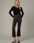 Callie Bootcut Crop - Coated Chocolate