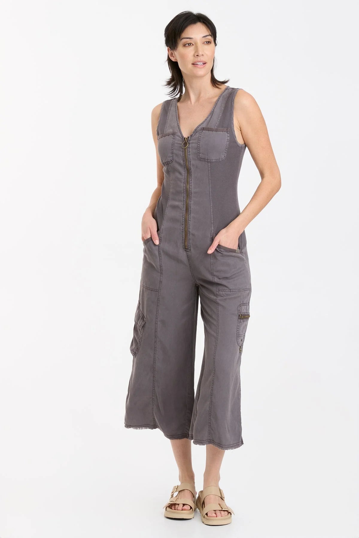 Tavin Crop Jumpsuit - Graphite