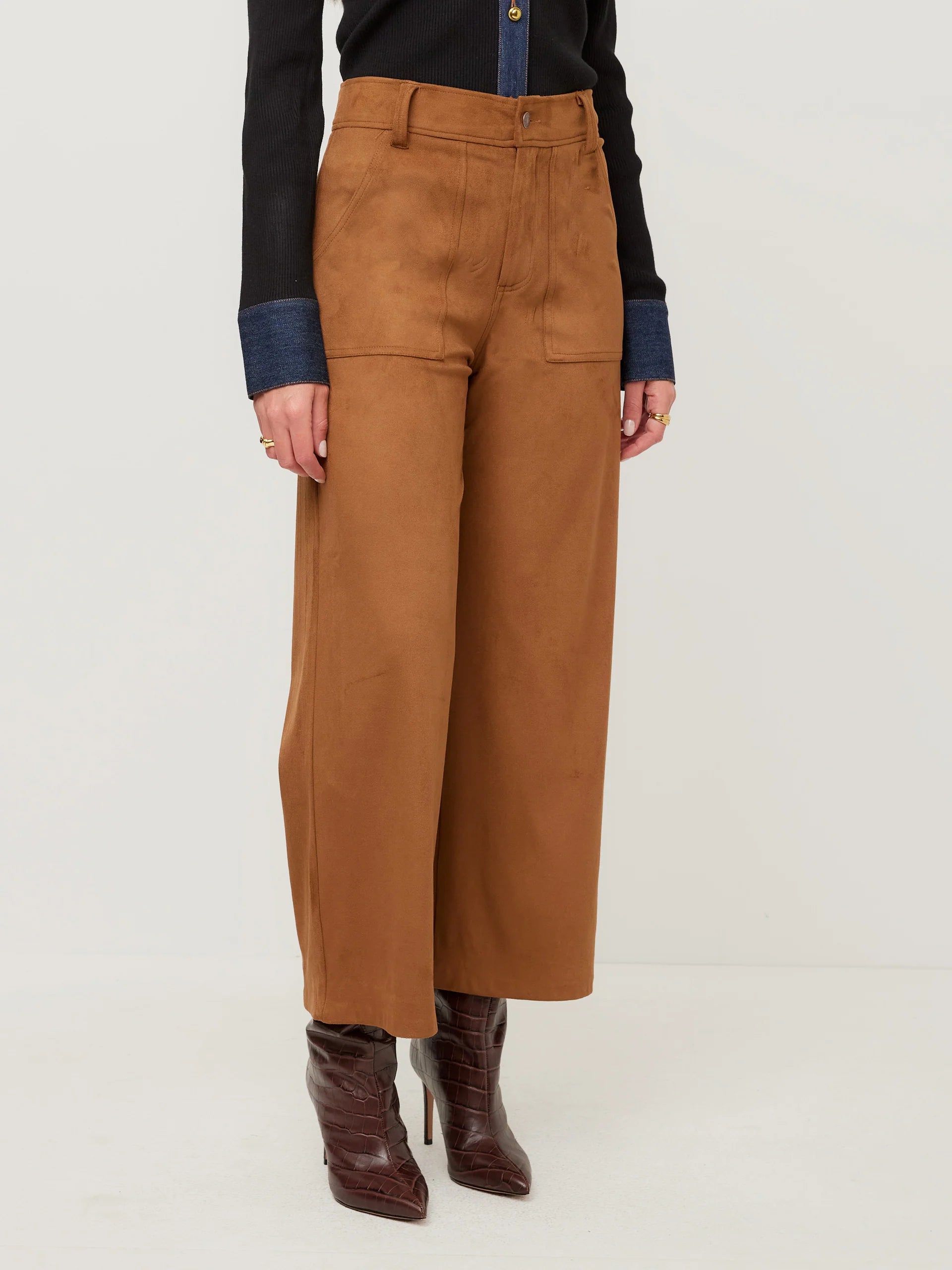 Rylee Cropped Pants - Camel