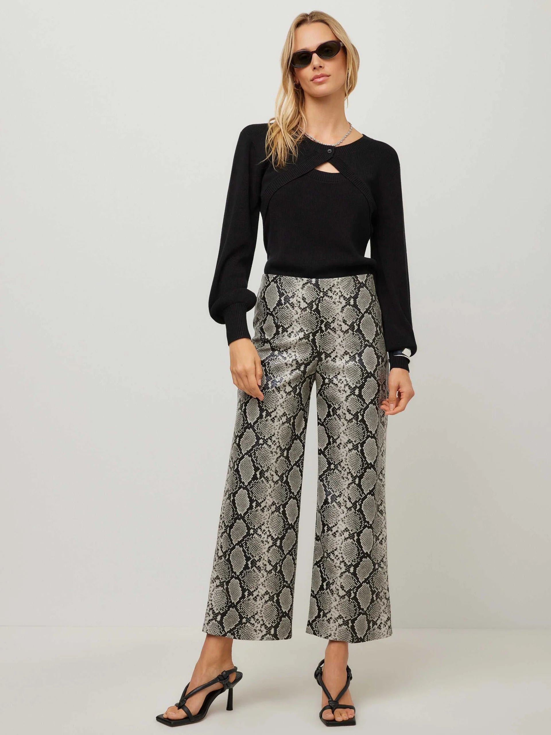 Kelly Cropped Pants - Snake Print